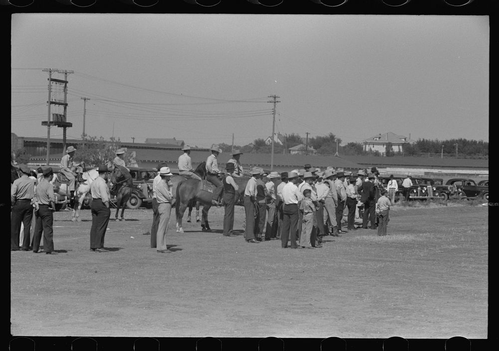 Watching polo match, Abilene, Texas by Russell Lee