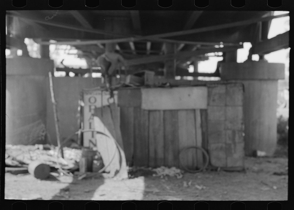 [Untitled photo, possibly related to: Children in May's Avenue camp playing under the bridge, Oklahoma City, Oklahoma] by…