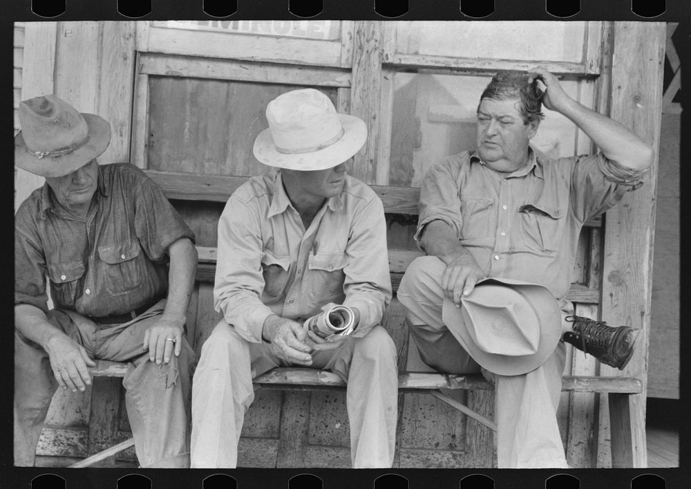 Three oil workers, Saint Louis, Oklahoma by Russell Lee