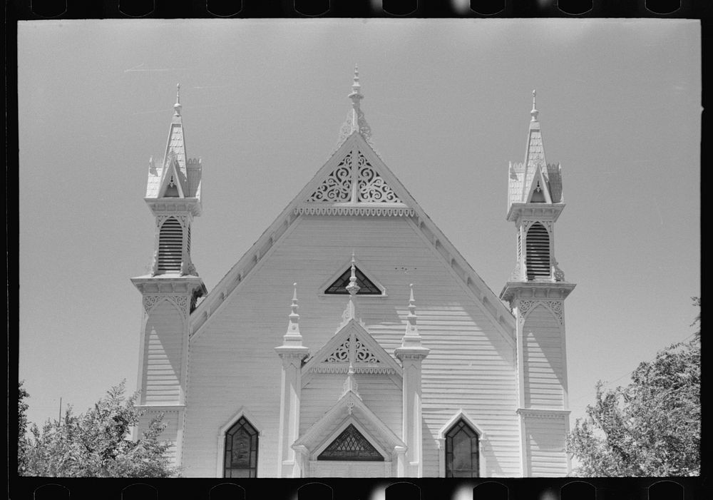 Detail of church, Dalhart, Texas by Russell Lee