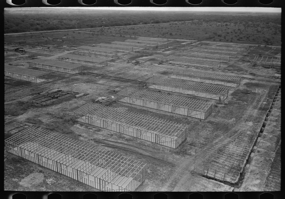 [Untitled photo, possibly related to: Migrant camp under construction, Sinton, Texas] by Russell Lee