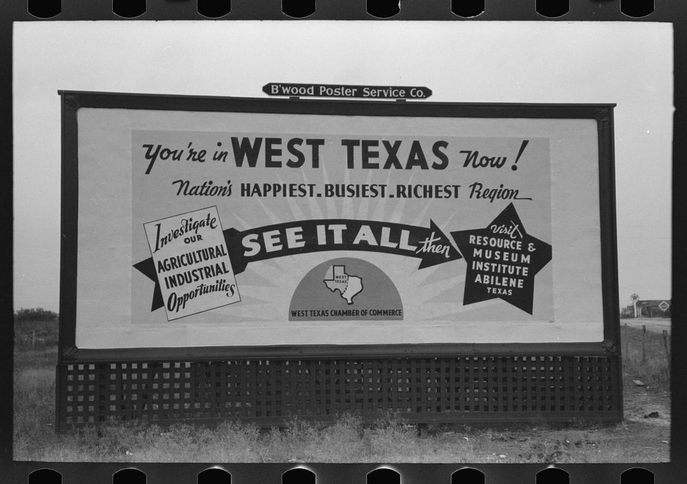 Sign, Brownwood, Texas by Russell Lee