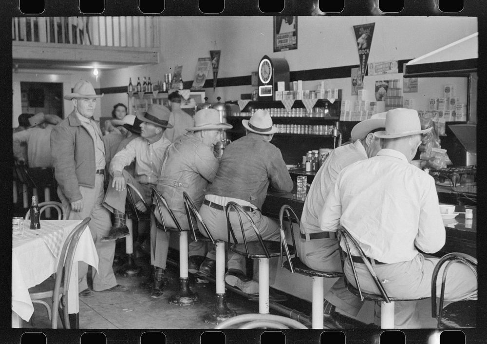 [Untitled photo, possibly related to: Interior of cafe, Junction, Texas] by Russell Lee