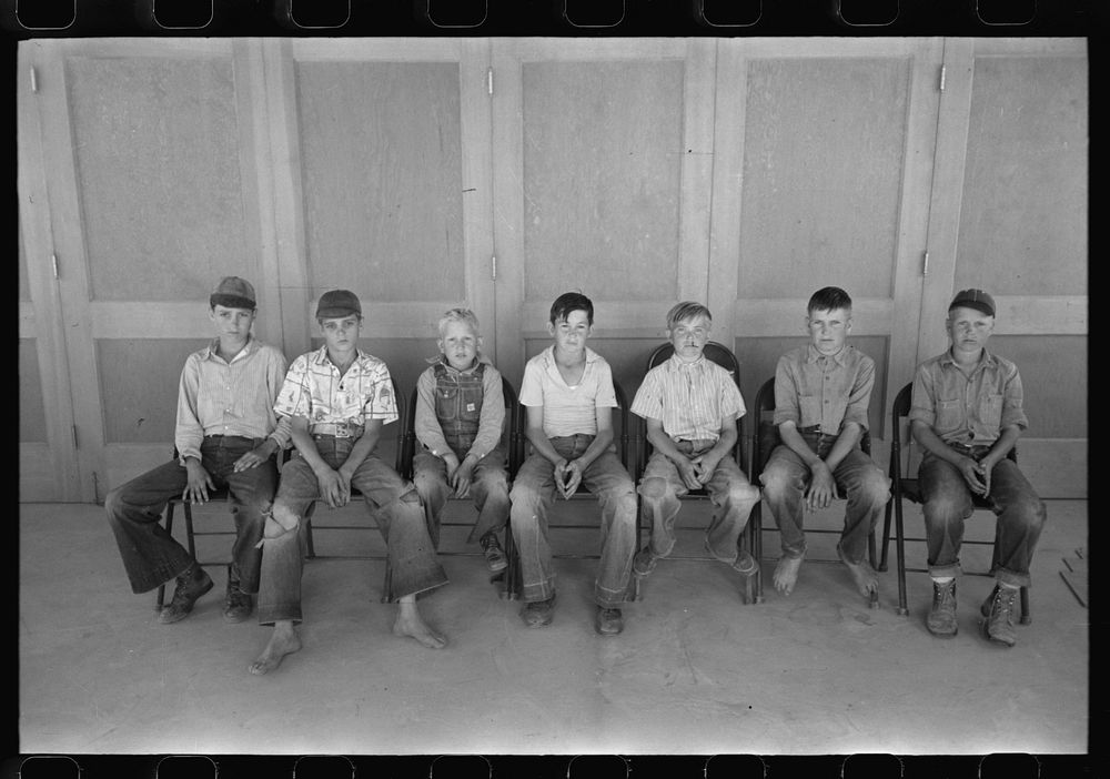 Baseball is popular at the migratory labor camp at Agua Fria, Arizona. These boys are on one of the teams by Russell Lee