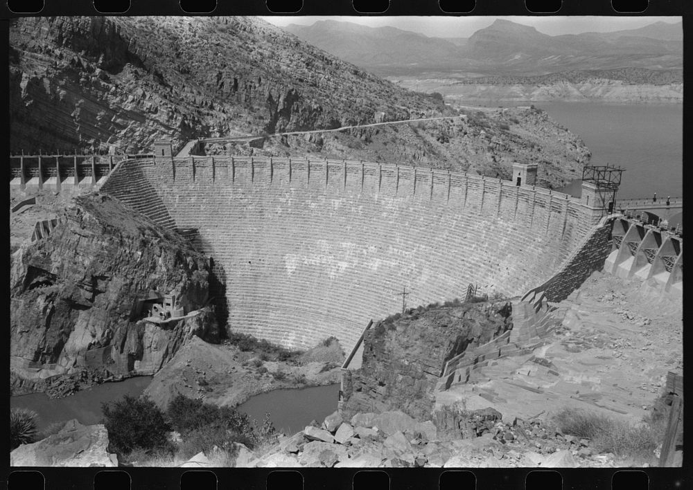 Roosevelt Dam which stores water for the Salt River Valley, centering around Phoenix, Arizona. The dam is at Roosevelt…