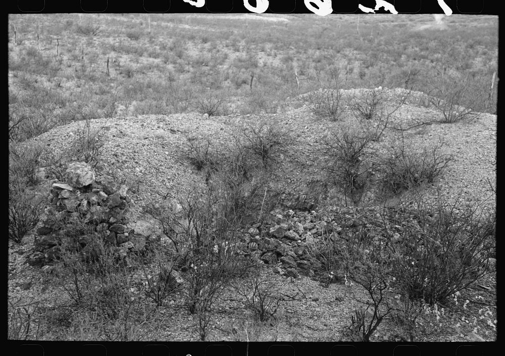 [Untitled photo, possibly related to: A prospector's workings in Cochise County, Arizona. Notice the monument at the left]…