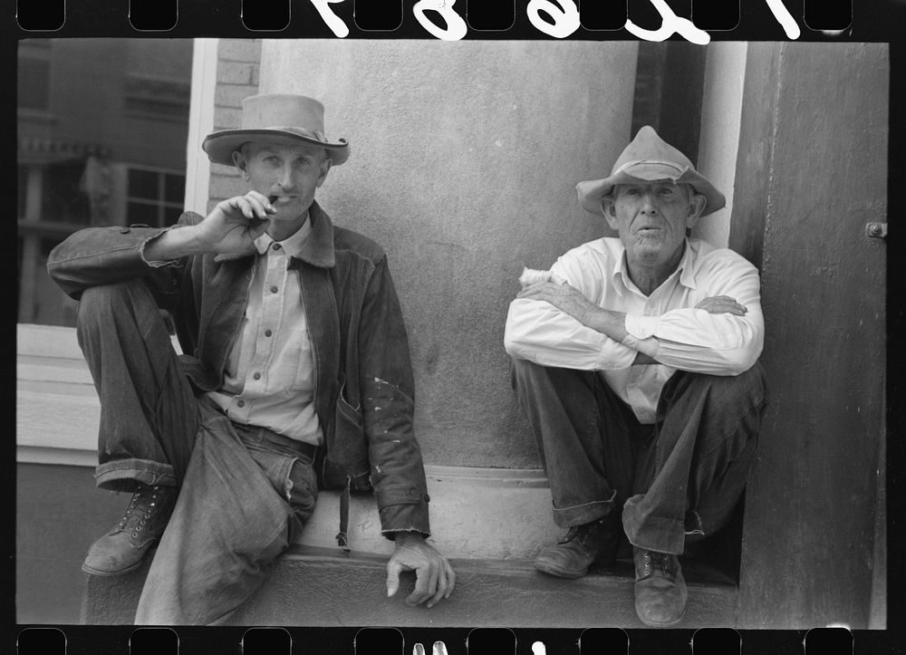 Men on the street of Silver City, New Mexico by Russell Lee