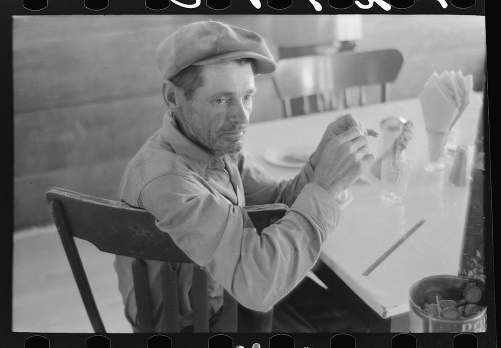 Farmer in the cafe, Pie Town, New Mexico by Russell Lee