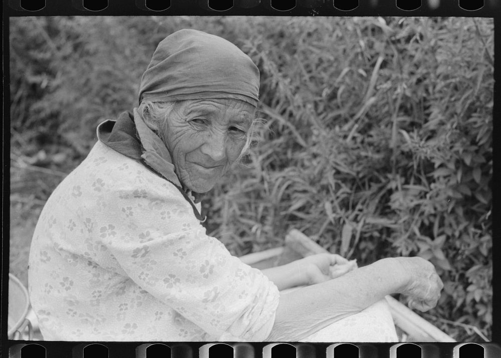 Old Spanish-American woman, Chamisal, New Mexico by Russell Lee