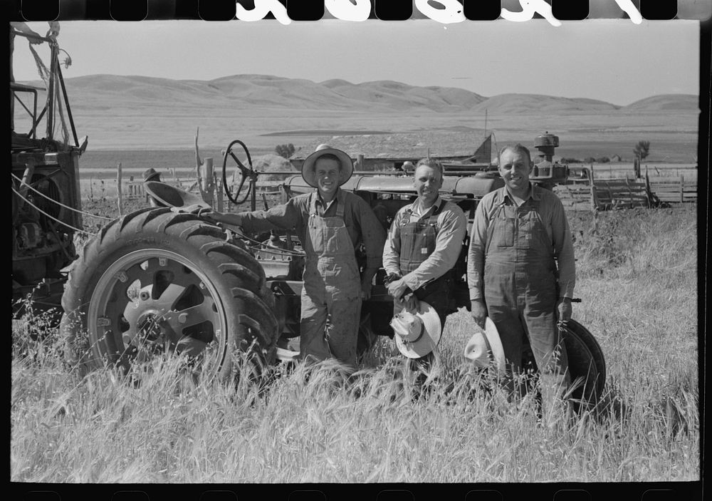 FSA (Farm Security Administration) cooperative tractor and Mormon farmer members, Box Elder County, Utah by Russell Lee