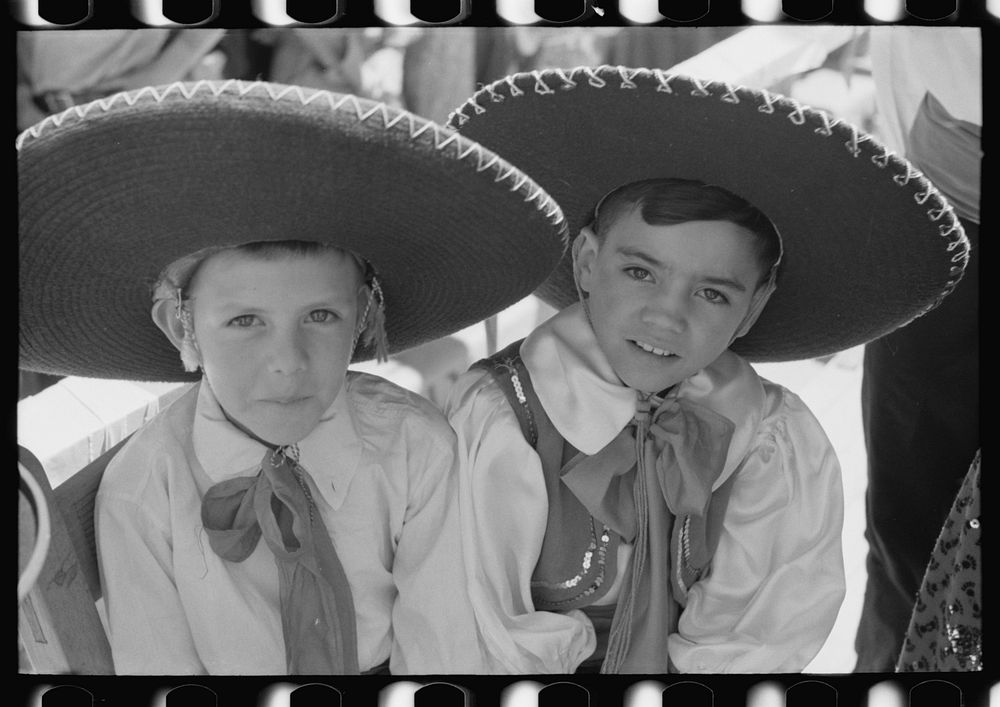 Boys in fiesta costumes, Taos, New Mexico by Russell Lee
