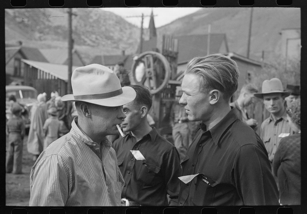 [Untitled photo, possibly related to: Miners at Labor Day celebration, Silverton, Colorado] by Russell Lee
