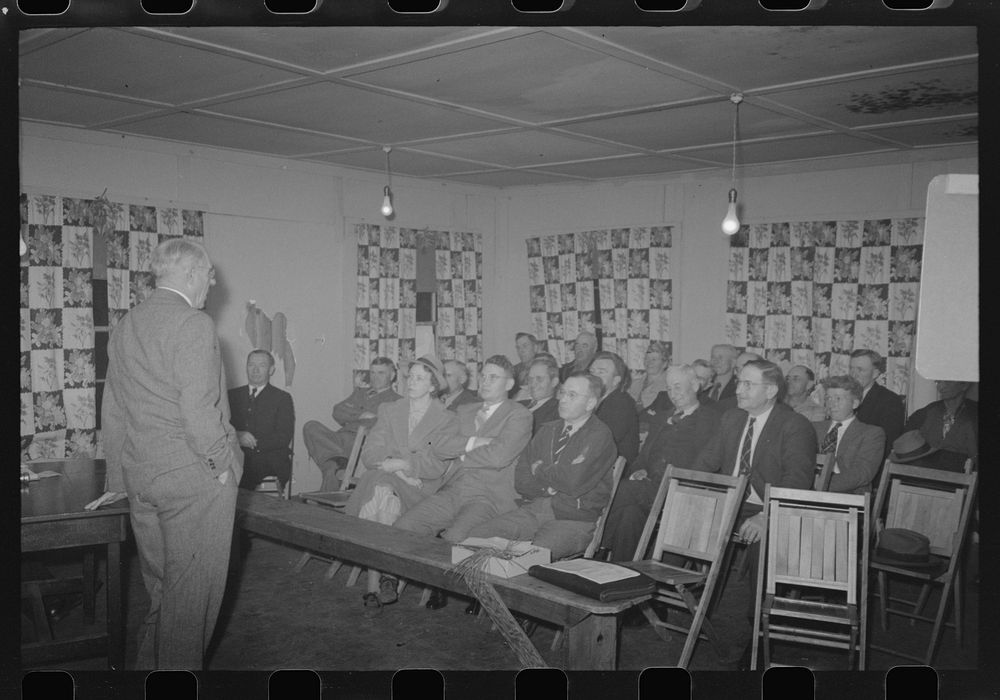Meeting of farmers with agricultural agent. Placer County, California by Russell Lee