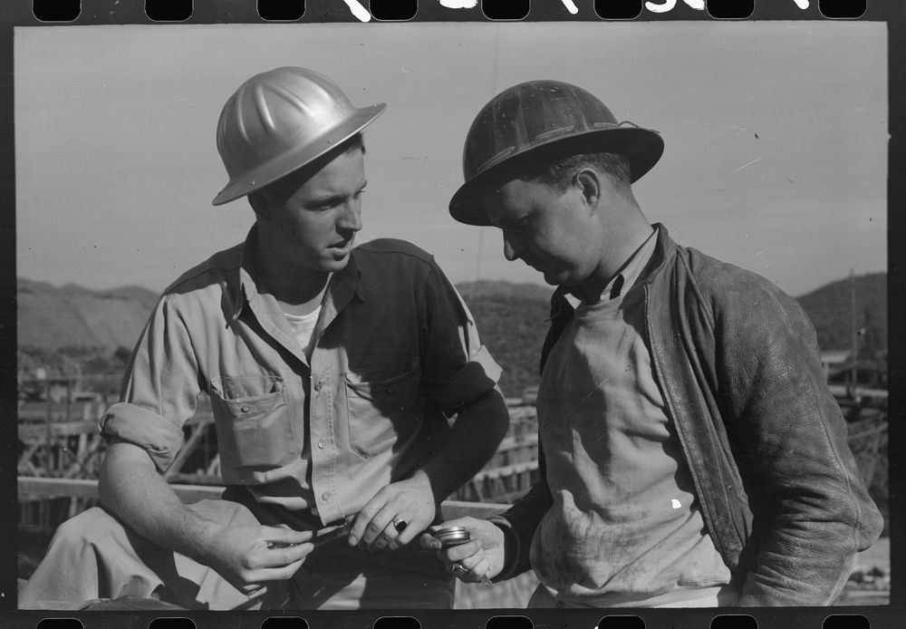 Construction workers, Shasta Dam, Shasta County, California by Russell Lee