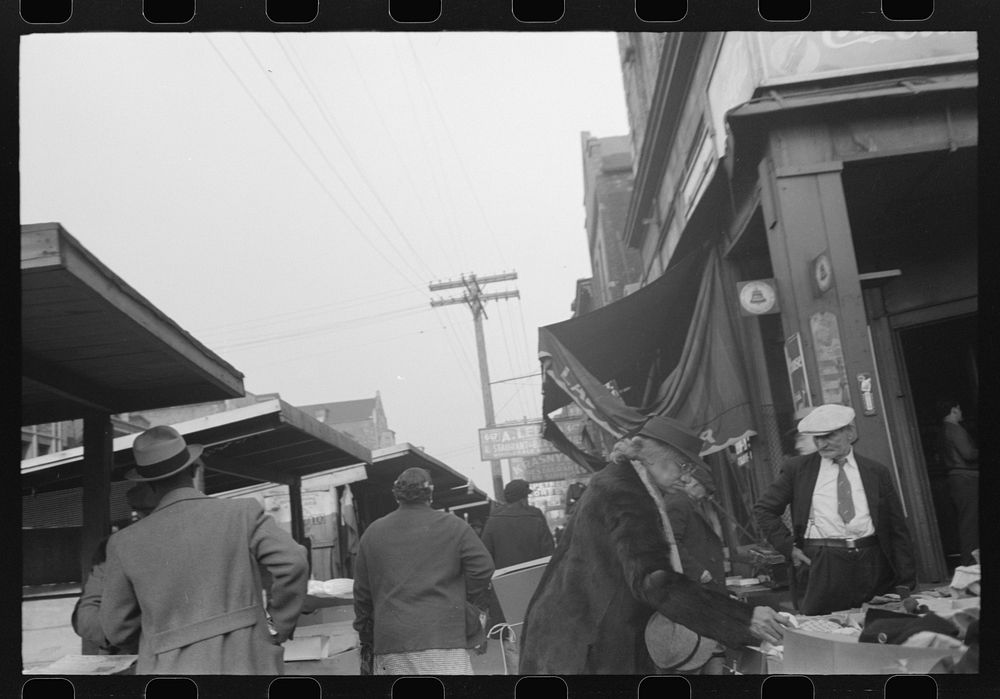 [Untitled photo, possibly related to: Shop on Maxwell Street, Chicago, Illinois] by Russell Lee