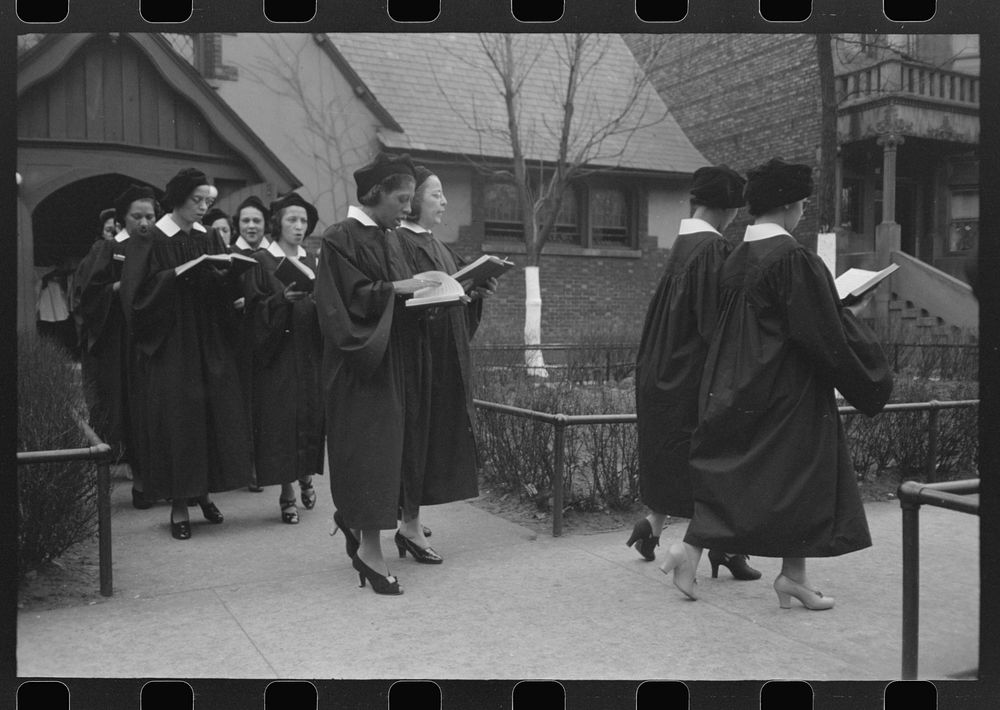 Part of the processional of an Episcopal Church, South Side of Chicago, Illinois by Russell Lee