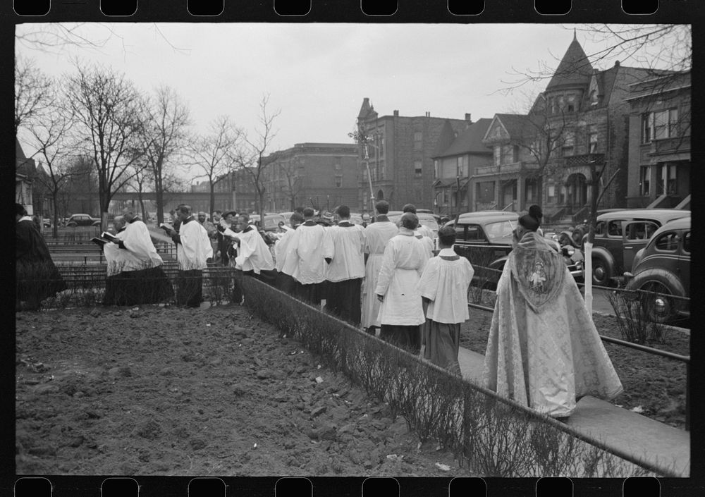 Part of the processional of an Episcopal Church, South Side of Chicago, Illinois by Russell Lee
