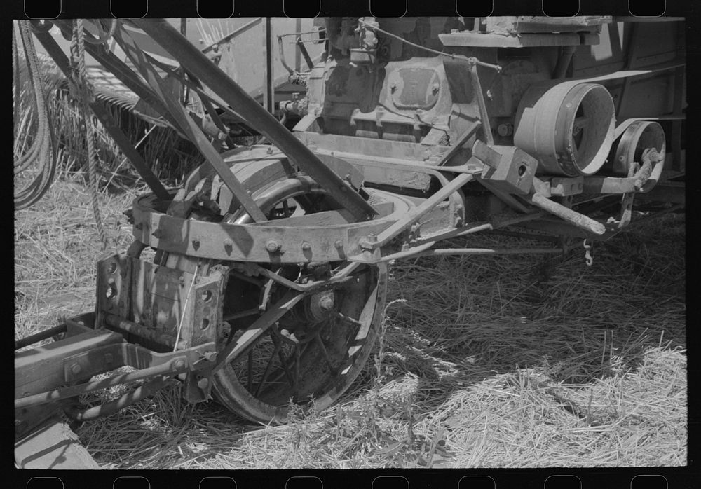 Detail of construction of front wheel of combine. Walla Walla County, Washington by Russell Lee