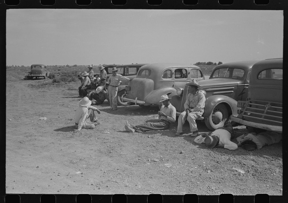 [Untitled photo, possibly related to: Imperial County, California. Agricultural workers during lunch hour] by Russell Lee