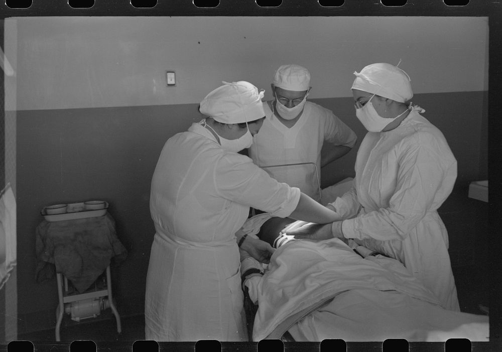 Operation at the Cairns General Hopsital at the FSA (Farm Security Administration) farmworkers community, Eleven Mile…