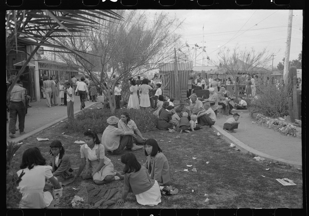 [Untitled photo, possibly related to: El Centro (vicinity), California. On the midway at the Imperial County Fair] by…