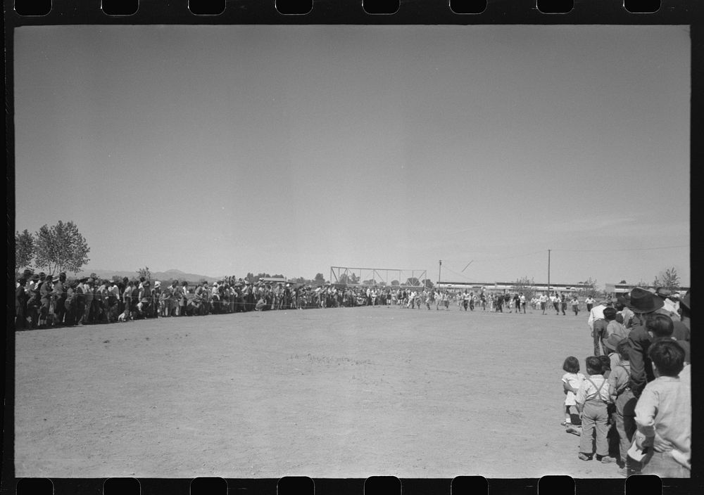 [Untitled photo, possibly related to: Race at the annual field day of the FSA (Farm Security Administration) farmworkers…