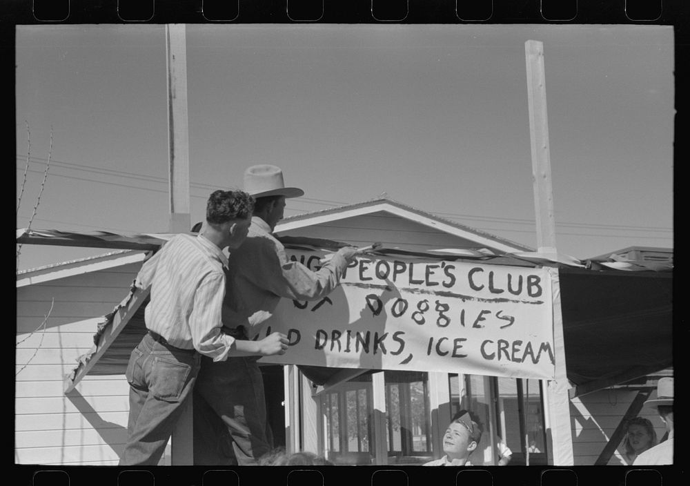 Stand at the annual field day of the FSA (Farm Security Administration) farmworkers community, Yuma, Arizona by Russell Lee
