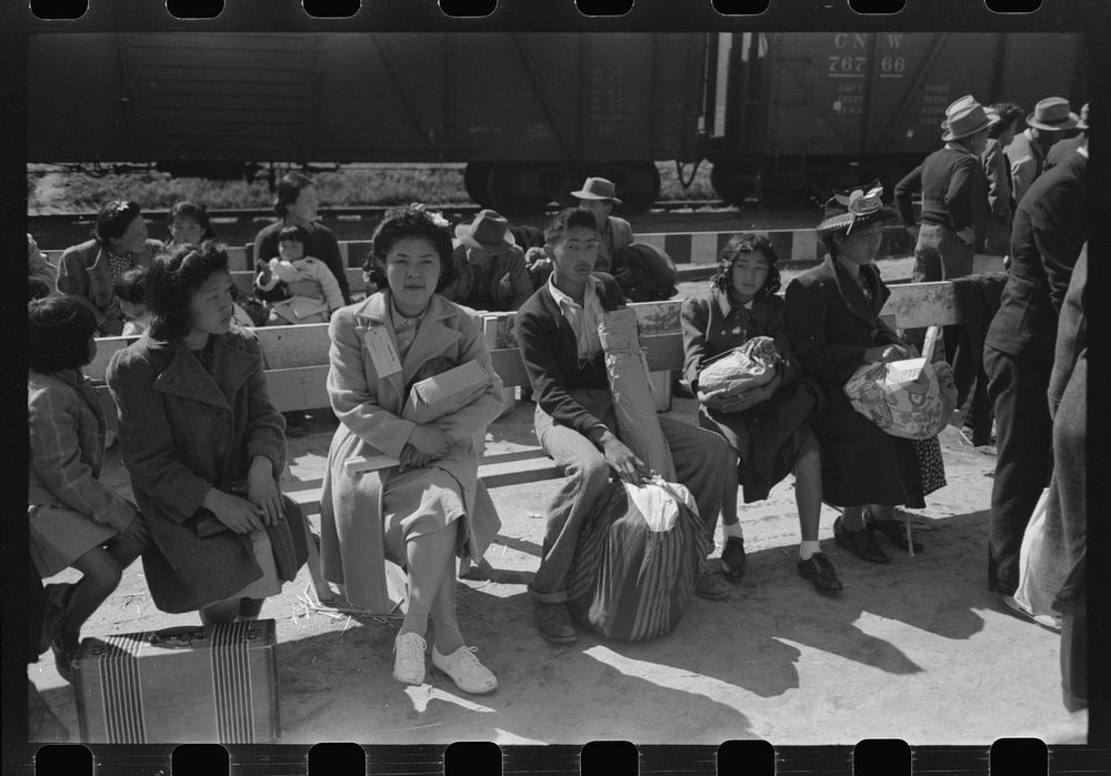Santa Anita reception center, Los Angeles, California. The evacuation of Japanese and Japanese-Americans from West Coast…
