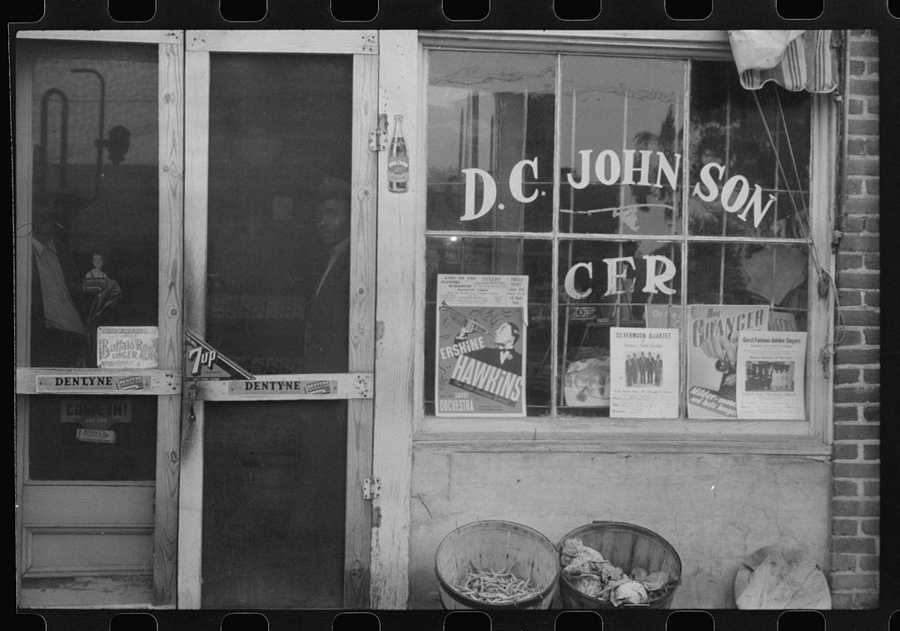 Grocery store front, Roxboro, North Carolina. Sourced from the Library of Congress.
