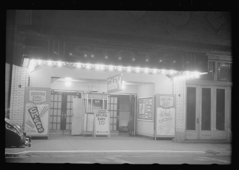 [Untitled photo, possibly related to: A small movie house on the main street of Durham, North Carolina]. Sourced from the…