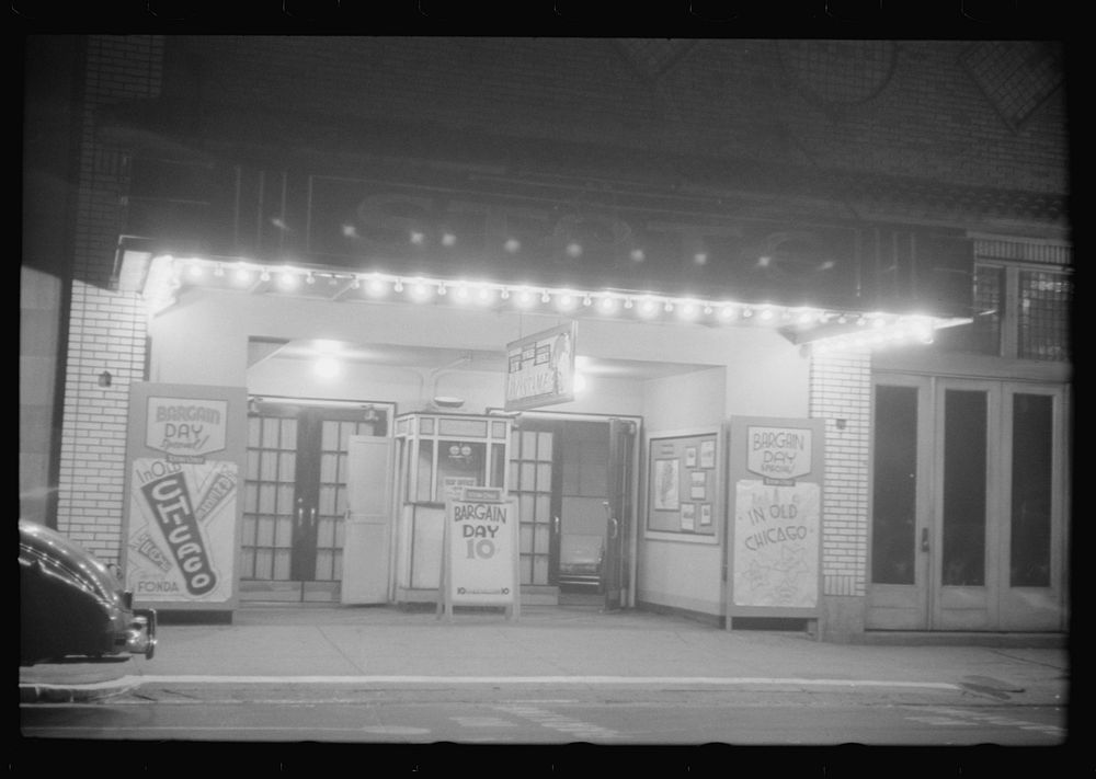 [Untitled photo, possibly related to: A small movie house on the main street of Durham, North Carolina]. Sourced from the…