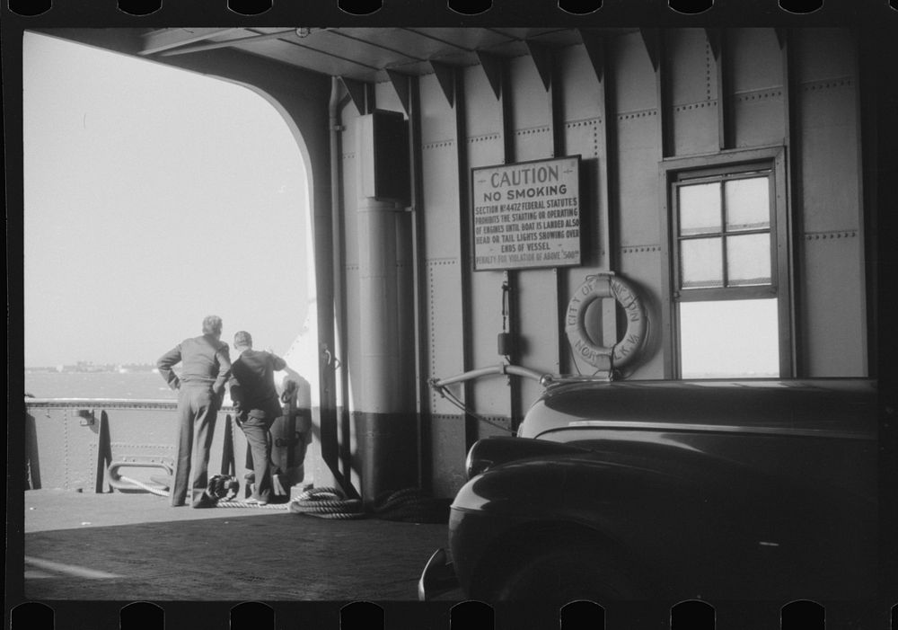 [Untitled photo, possibly related to: On the Cape Charles-Little Creek ferry, Virginia]. Sourced from the Library of…