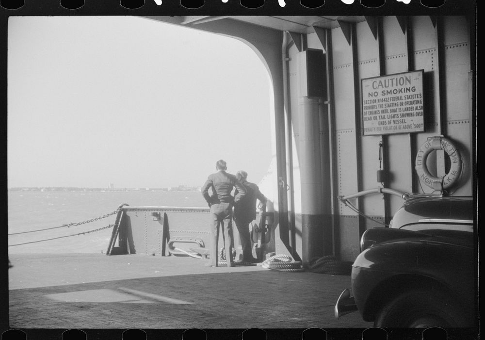 On the Cape Charles-Little Creek ferry, Virginia. Sourced from the Library of Congress.