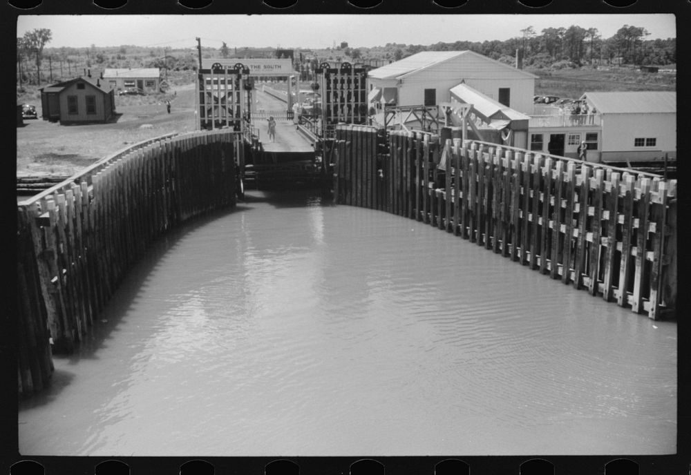 [Untitled photo, possibly related to: The dock at Little Creek, Virginia, the "Gateway to the South." The Norfolk end of the…