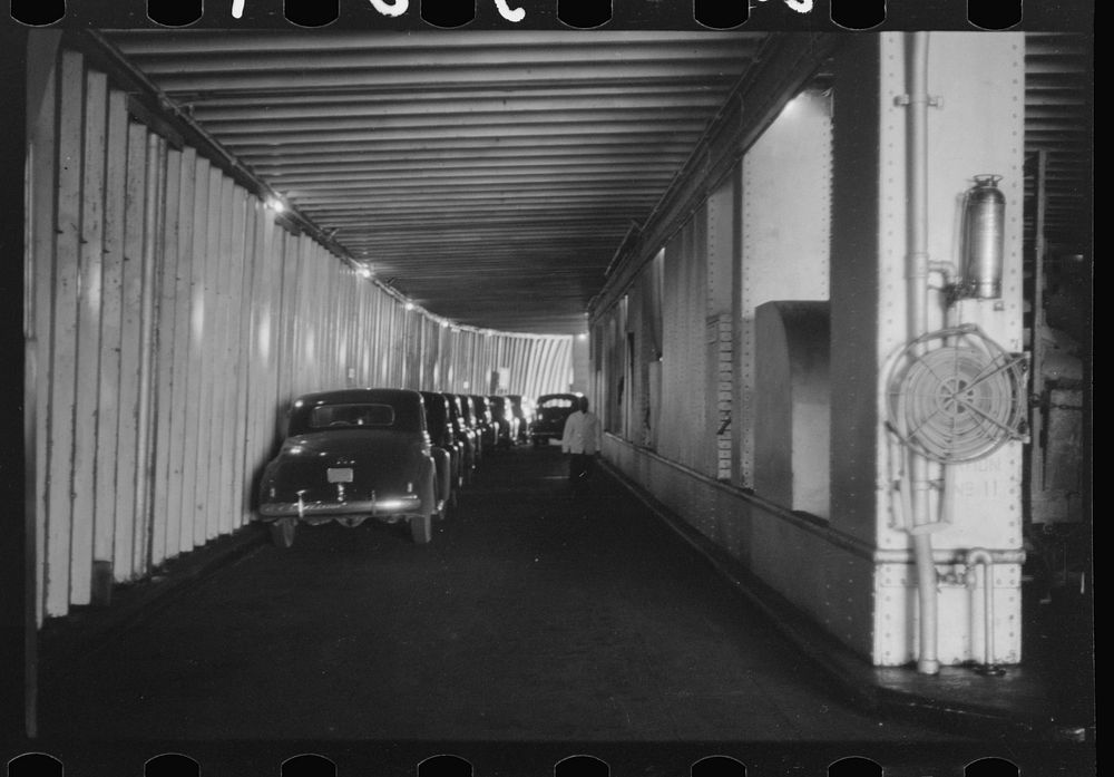 On board the "Princess Anne" super-deluxe luxury liner ferry plying between Little Creek, Virginia (Norfolk) and Cape…