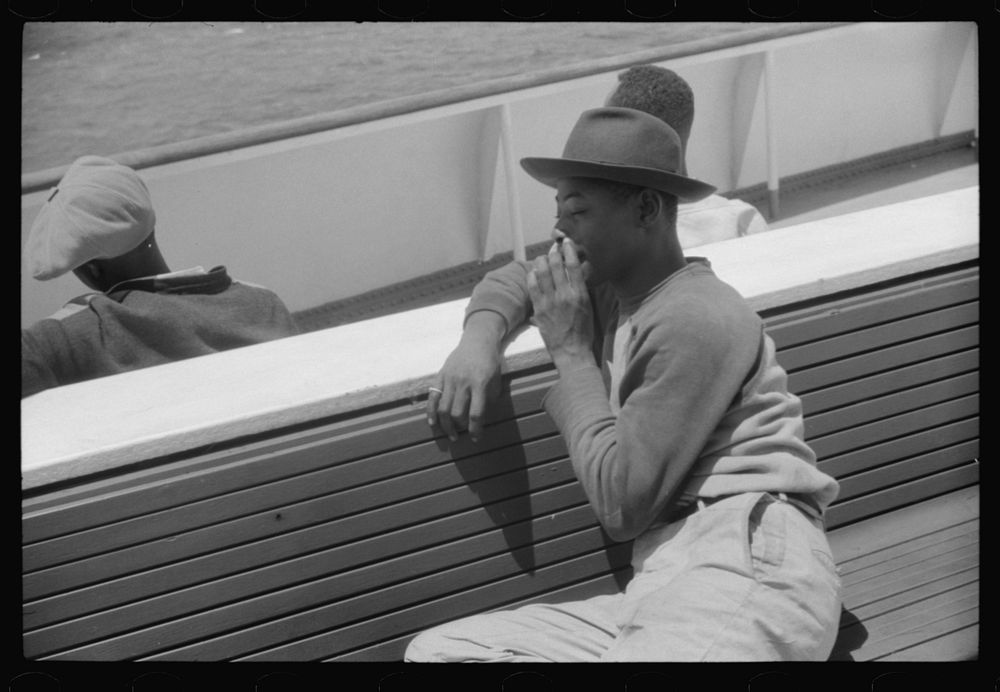 [Untitled photo, possibly related to: Migratory agricultural workers on board the "Princess Anne" going to the eastern shore…