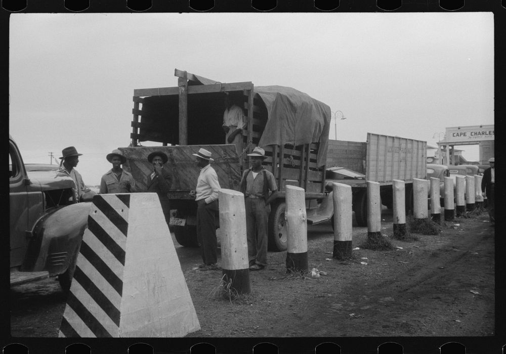 [Untitled photo, possibly related to: Florida migratory workers at the Norfolk end of the Norfolk-Cape Charles Ferry. They…