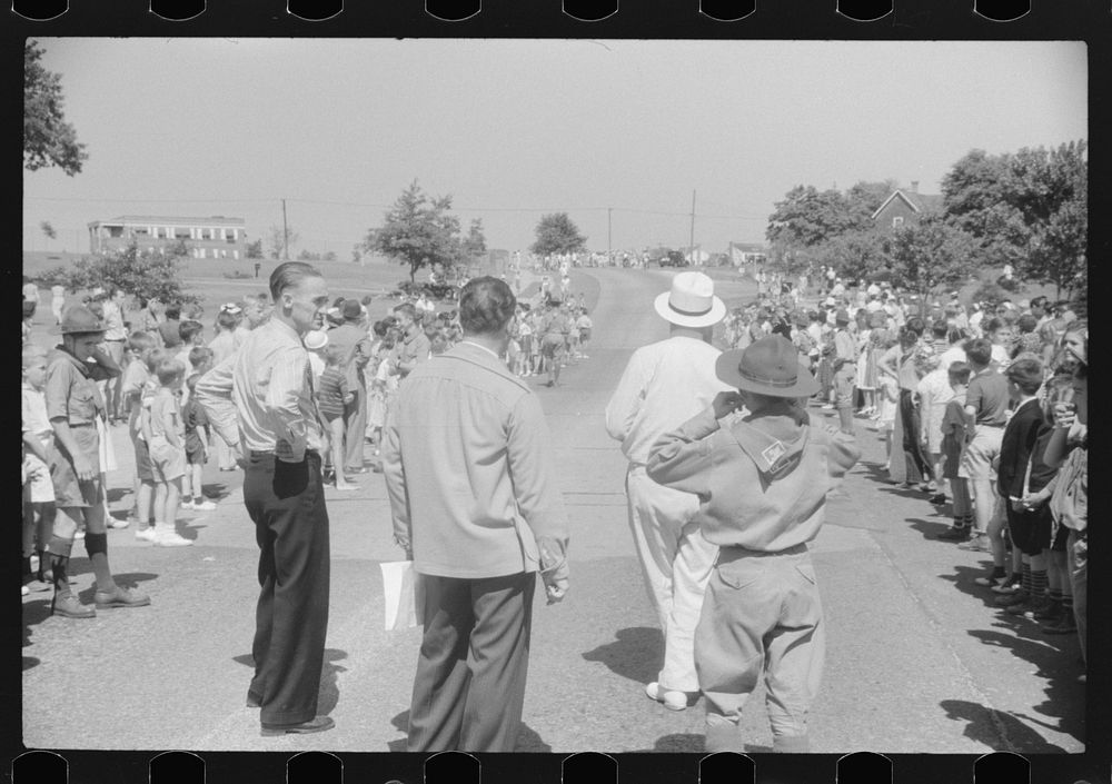 Finish line of the soapbox auto race during July 4th celebration at Salisbury, Maryland. Sourced from the Library of…