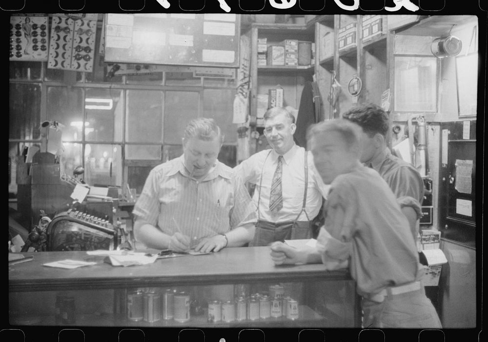[Untitled photo, possibly related to: Inside a truck service station on U.S. 1 (New York Avenue), Washington, D.C.]. Sourced…