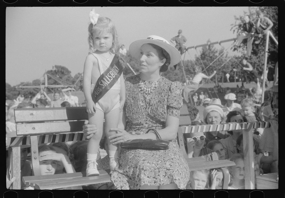 Winner of childrens' division in beauty contest during July 4th celebration at Salisbury, Maryland. Sourced from the Library…