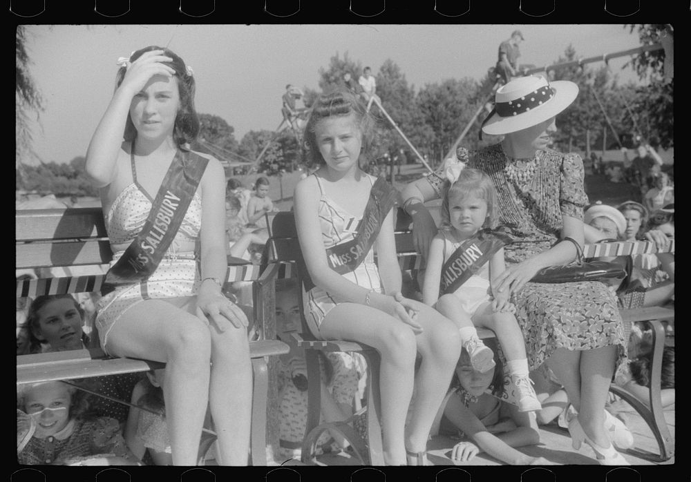 Beauty contest during July 4th celebration at Salisbury, Maryland. Sourced from the Library of Congress.
