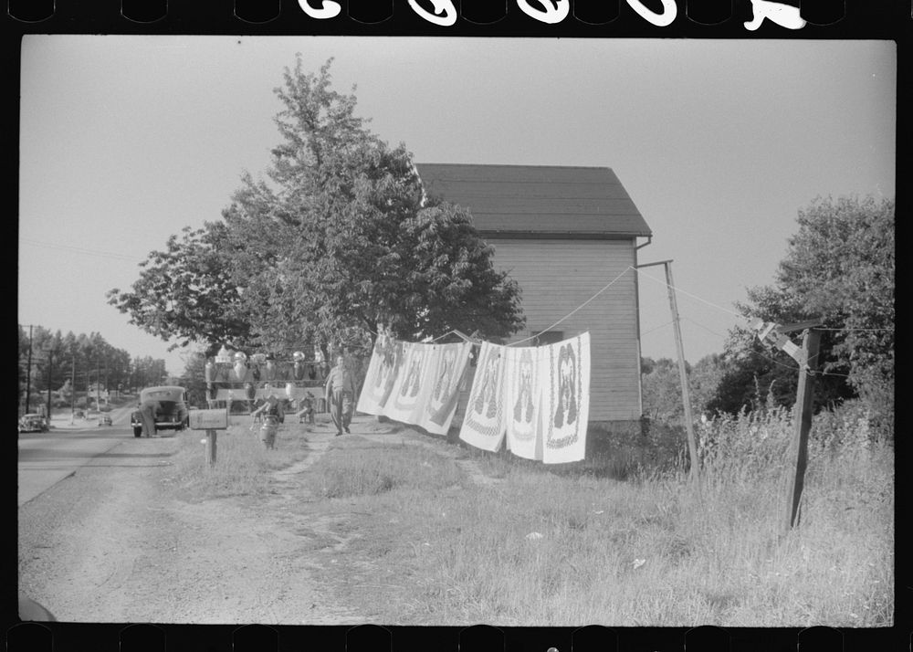 Blankets for sale at a novelty shop along U.S. 1, a few miles north of Washington, D.C.. Sourced from the Library of…
