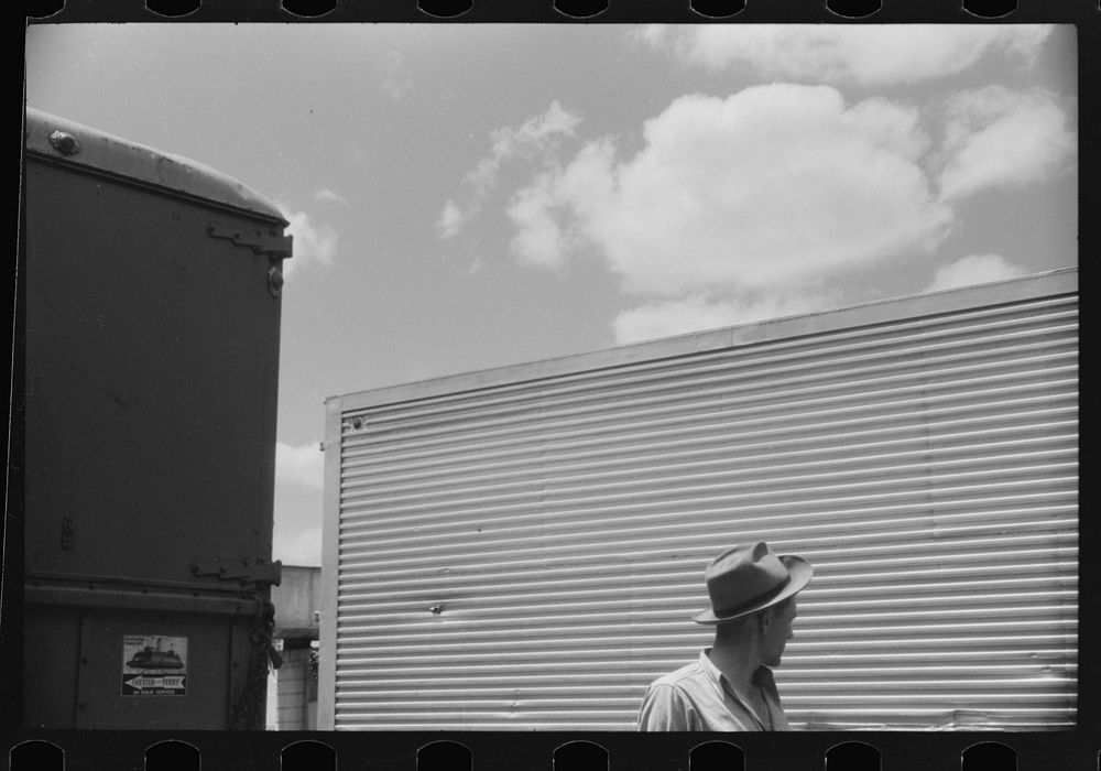 [Untitled photo, possibly related to: Truck driver at a truck service station on U.S. 1 (New York Avenue),  Washington…