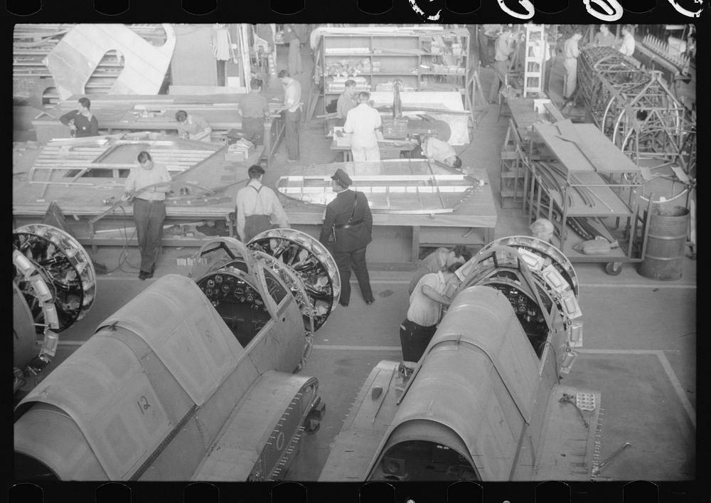 On the factory floor of the Vought-Sikorsky Aircraft Corporation, Stratford, Connecticut. Sourced from the Library of…