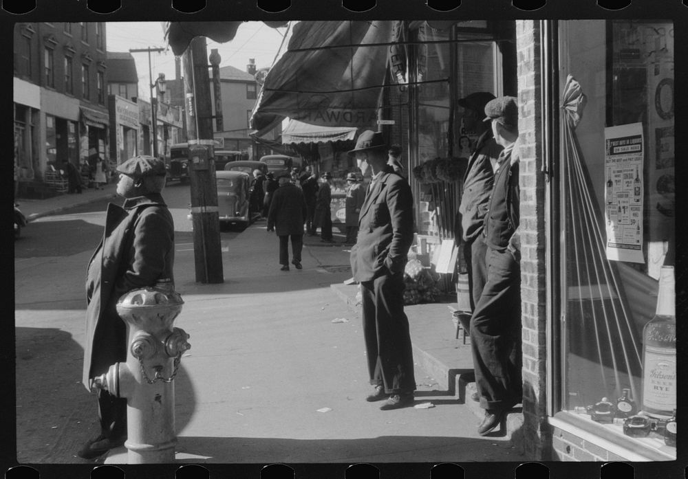 Street scene on West Main Street, Norwich, Connecticut. Sourced from the Library of Congress.