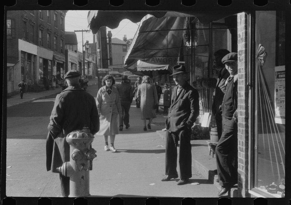 [Untitled photo, possibly related to: Street scene on West Main Street, Norwich, Connecticut]. Sourced from the Library of…