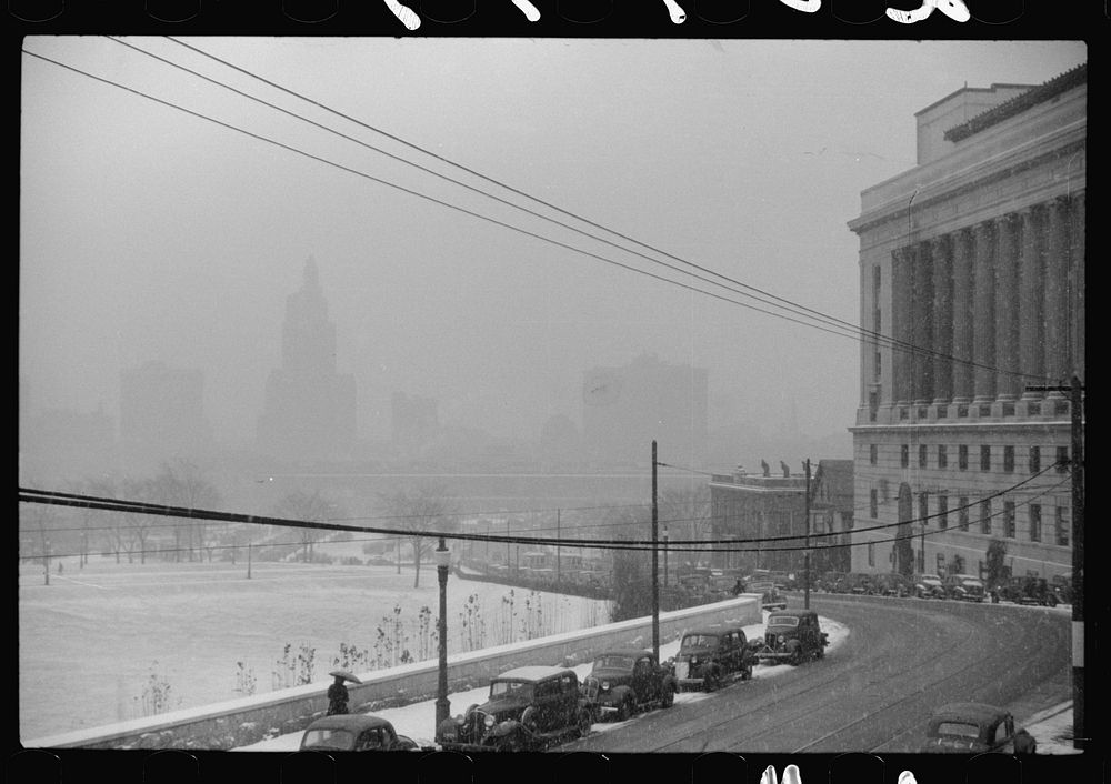 [Untitled photo, possibly related to: Snow in downtown Providence, Rhode Island]. Sourced from the Library of Congress.