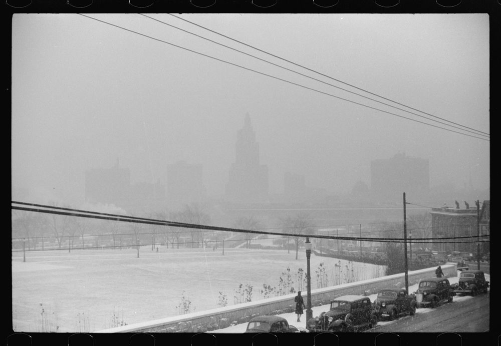 [Untitled photo, possibly related to: Snow in downtown Providence, Rhode Island]. Sourced from the Library of Congress.