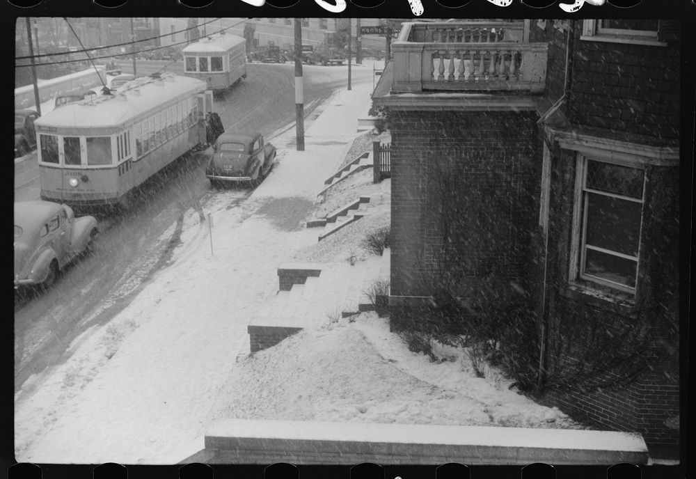 Snow in downtown Providence, Rhode Island. Sourced from the Library of Congress.