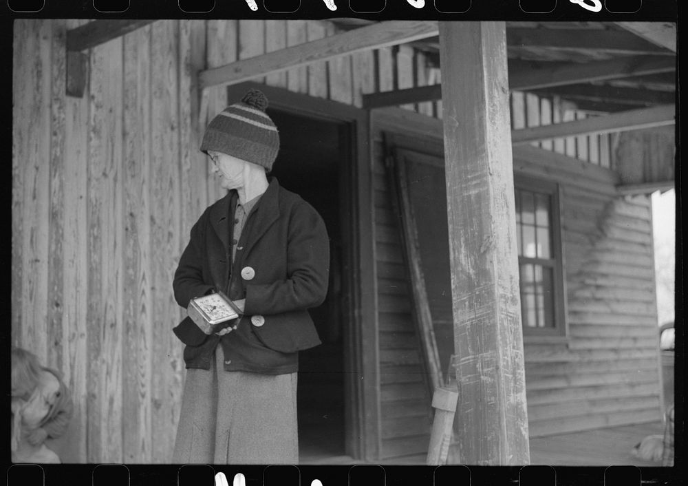 [Untitled photo, possibly related to: Mrs. Harvey who lost her husband in the last war is having to move out of her home in…